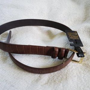 Brown Firenze Genuine Leather Belt, Sz 34, NWT